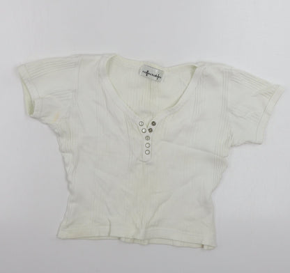 Collectables  Womens Ivory   Basic T-Shirt Size XL
