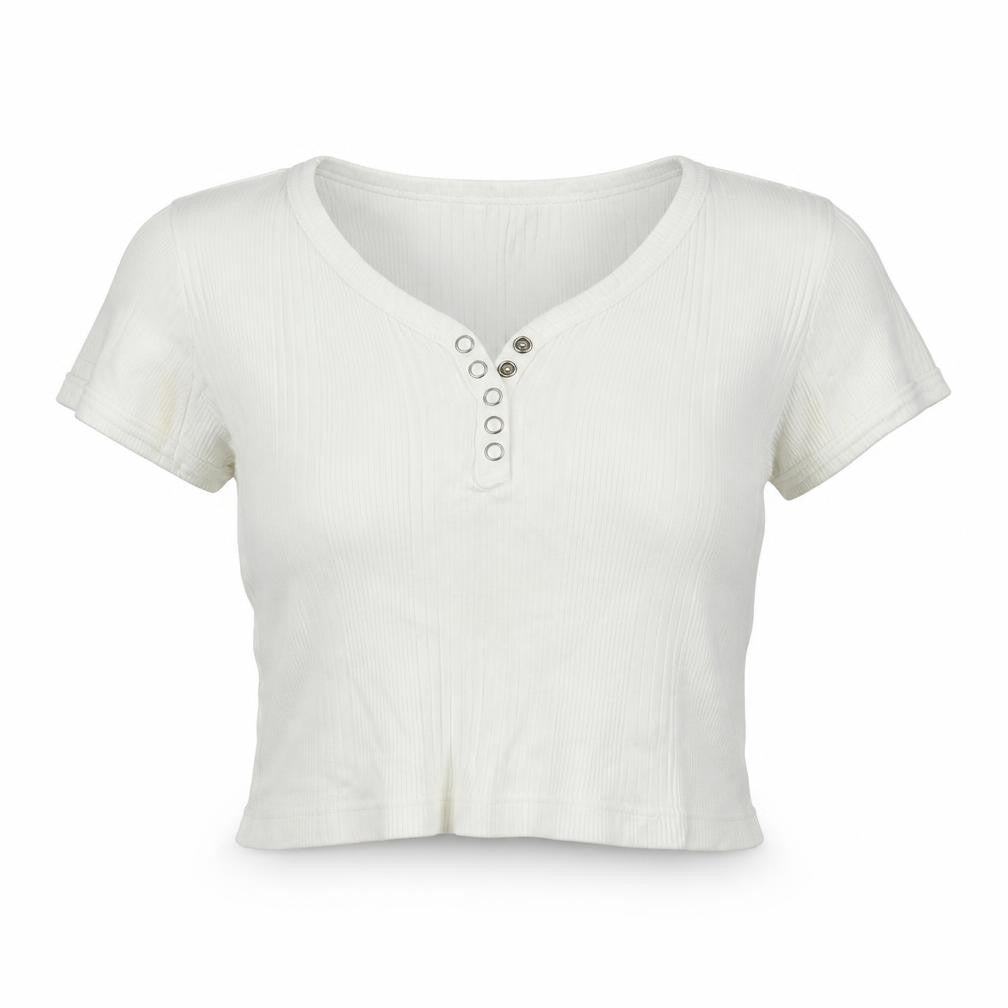 Front view of Collectables women’s ivory basic t-shirt, size XL