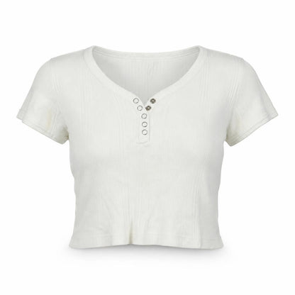 Front view of Collectables women’s ivory basic t-shirt, size XL