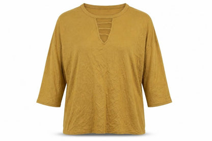 Womens UK Size 12 New Look Yellow Basic Blouse
