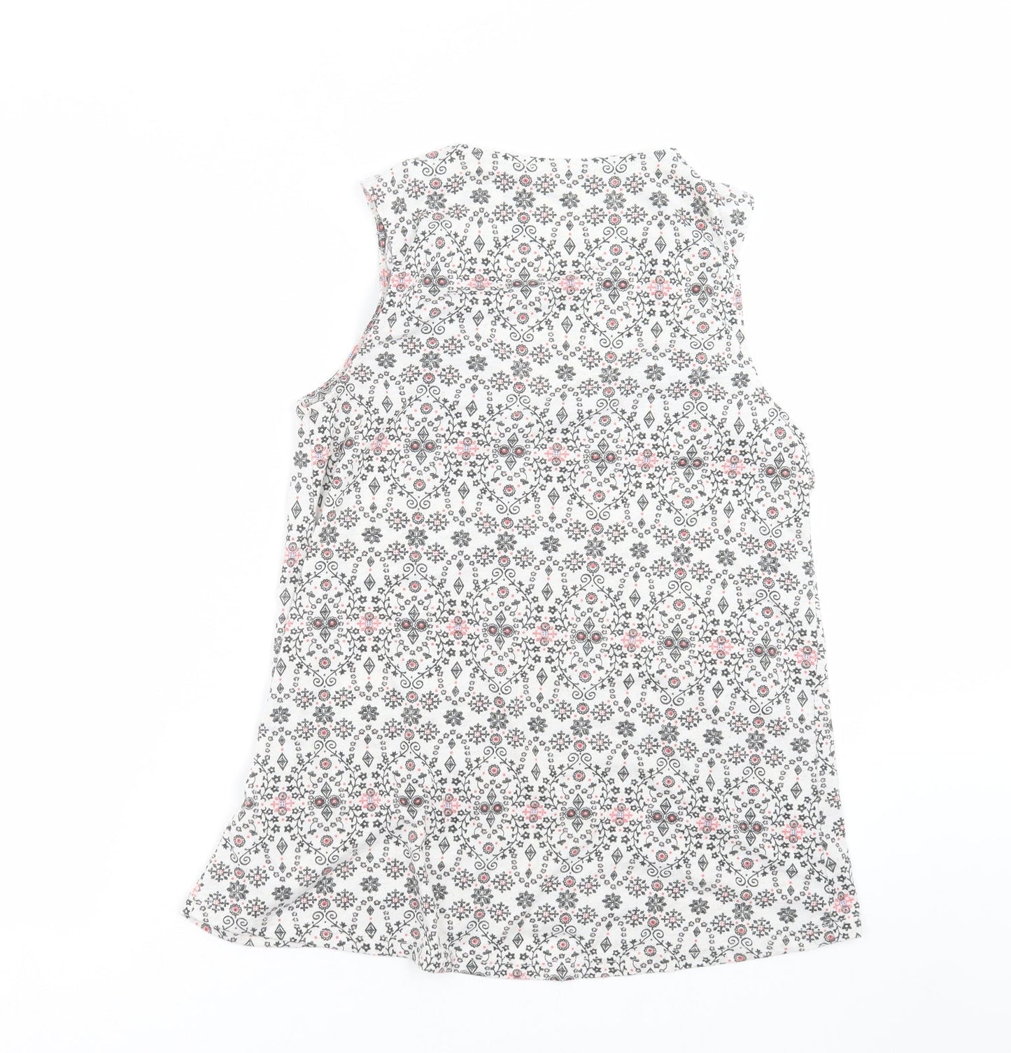 George Womens White Floral  Basic Blouse Size 10