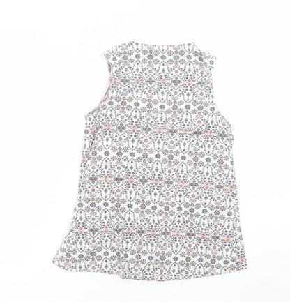 George Womens White Floral  Basic Blouse Size 10