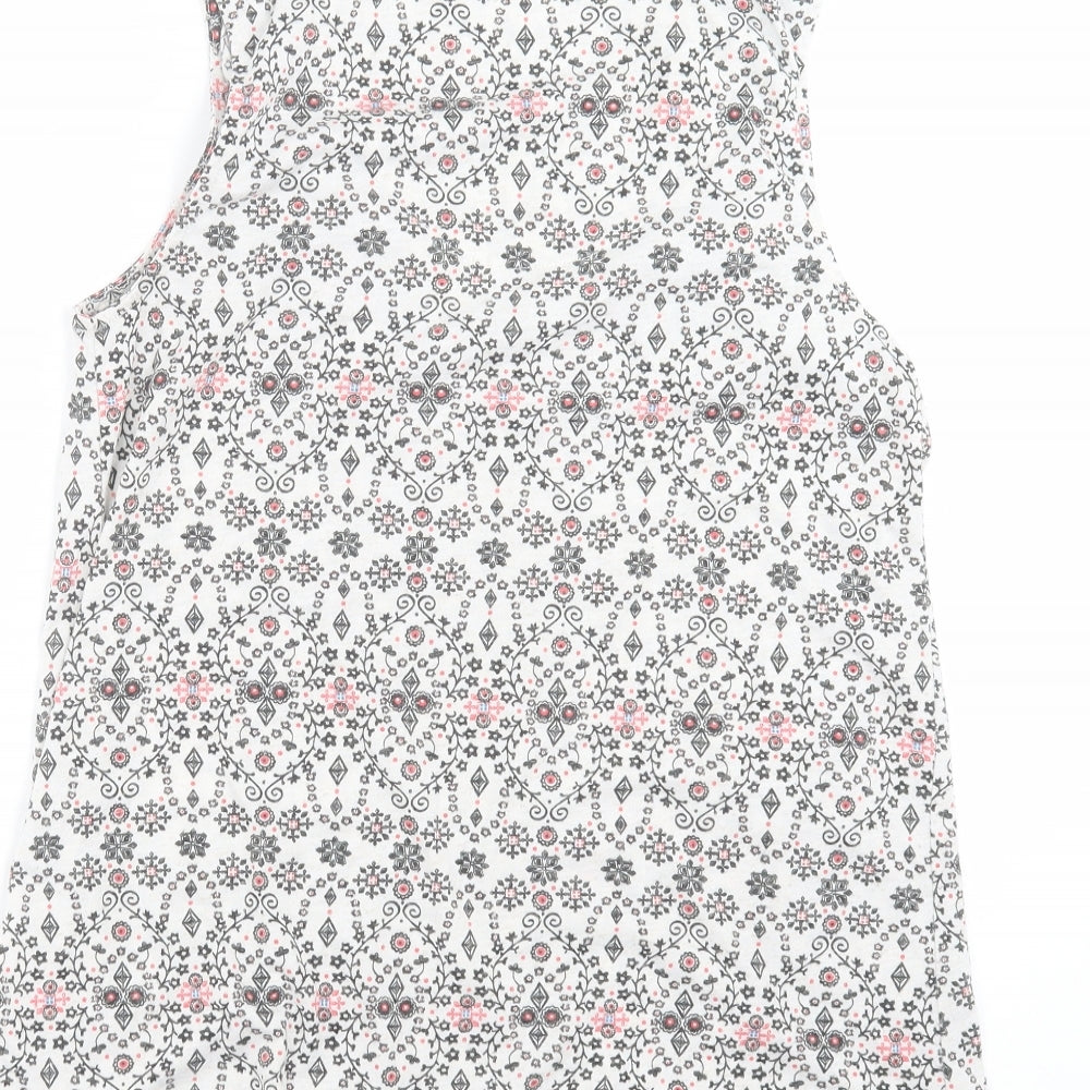 George Womens White Floral  Basic Blouse Size 10