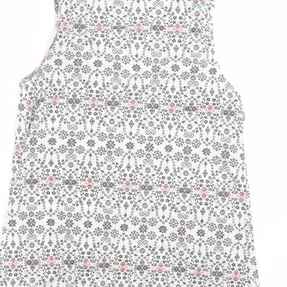 George Womens White Floral  Basic Blouse Size 10