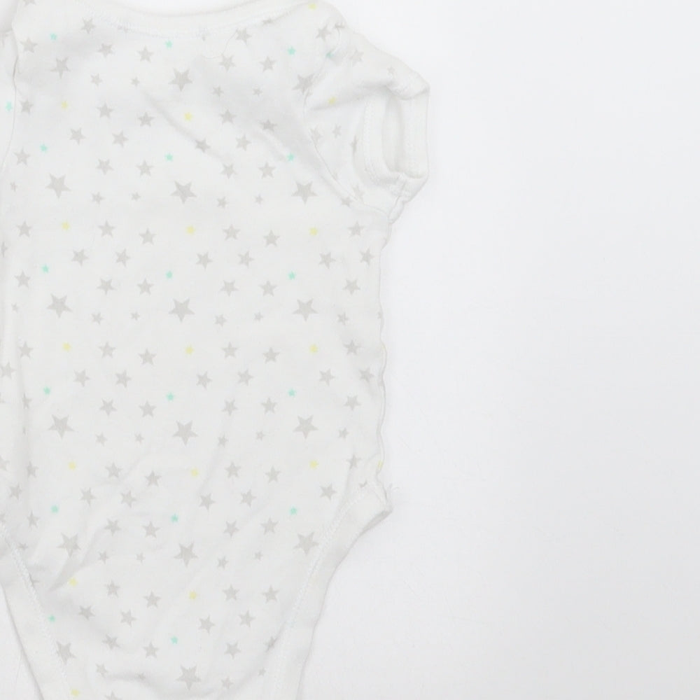 Earlydays Baby White   Babygrow One-Piece Size 3-6 Months  - Star Pattern