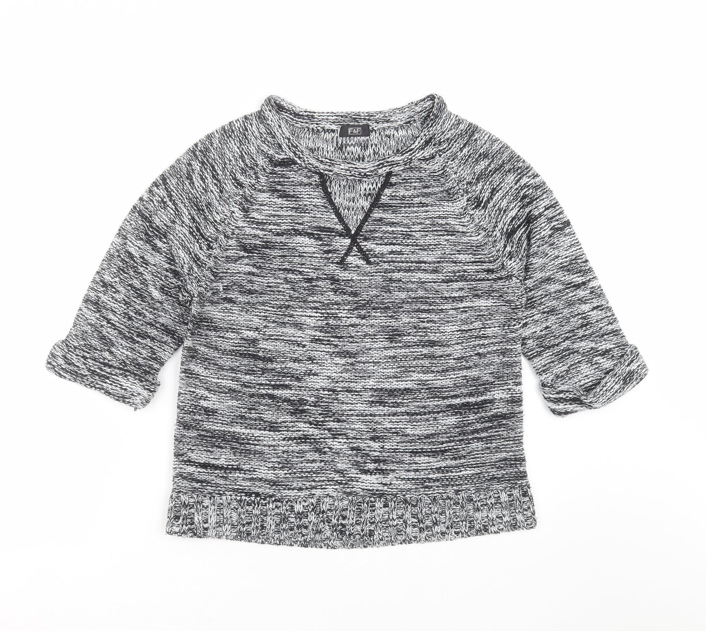 F&F Womens Grey  Knit Pullover Jumper Size 12