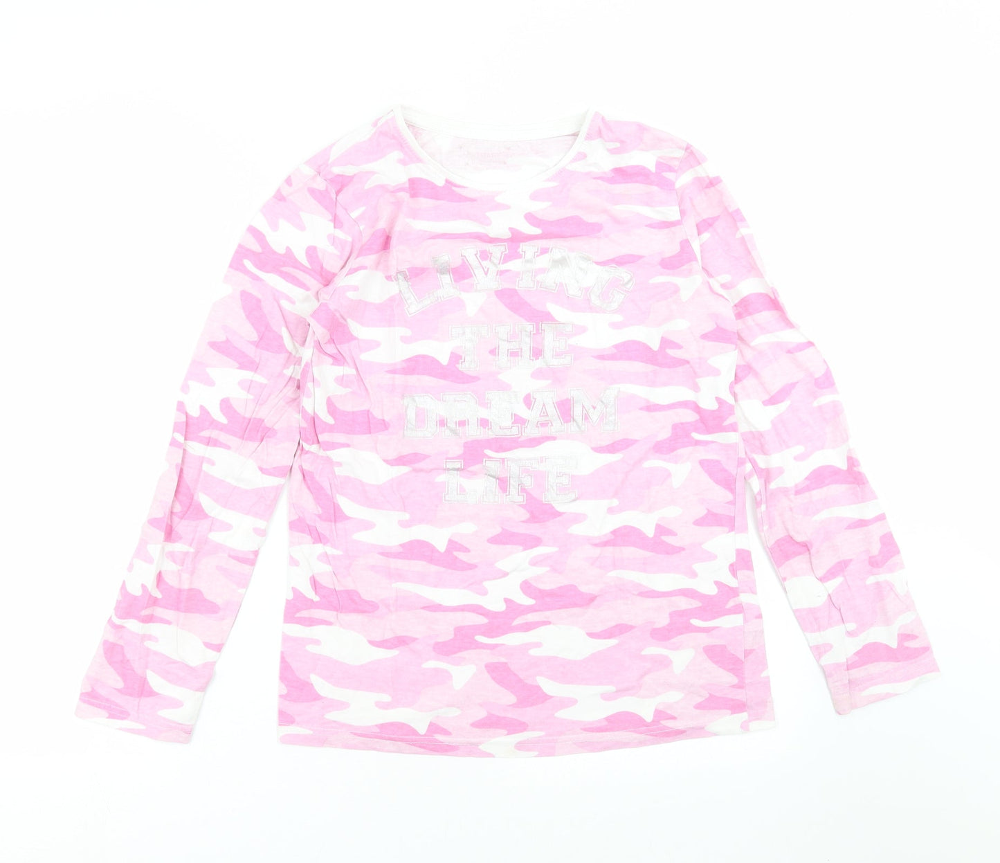 Primark Girls Pink Camouflage  Top Pyjama Top Size 13-14 Years  - dream life