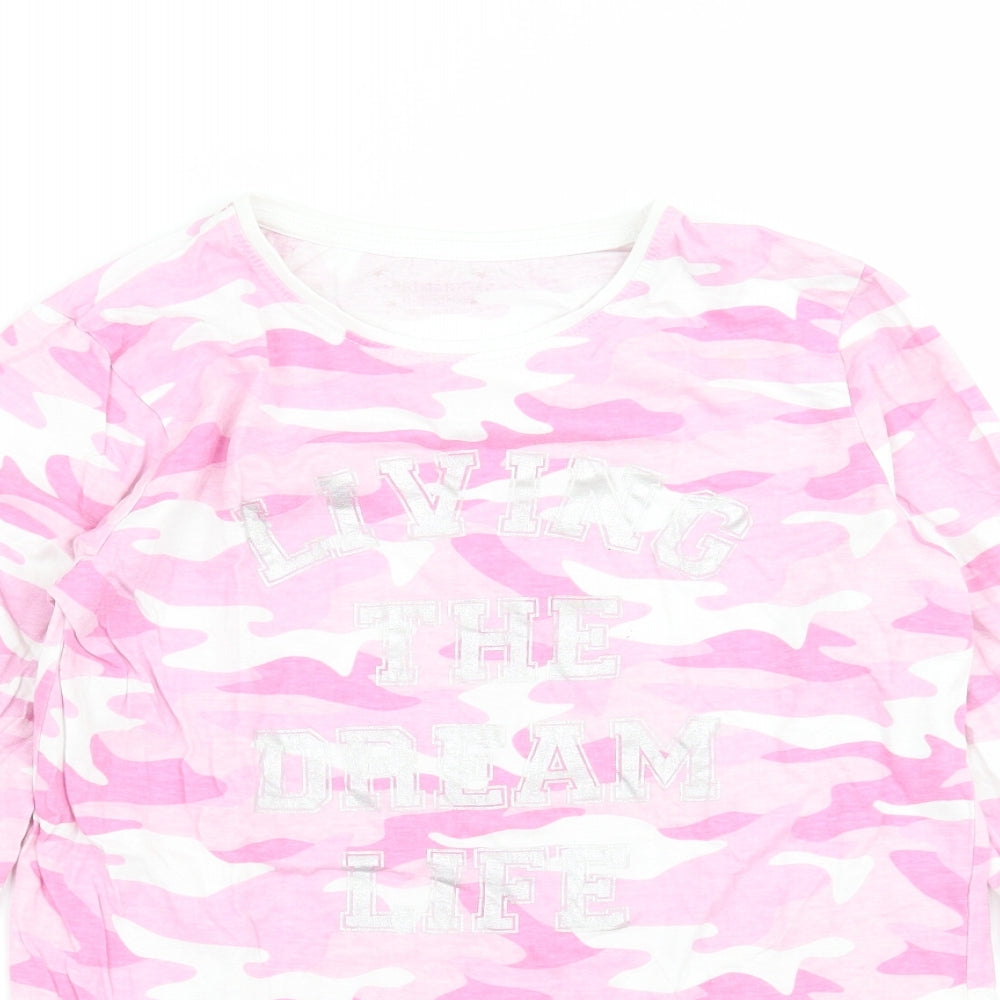 Primark Girls Pink Camouflage  Top Pyjama Top Size 13-14 Years  - dream life