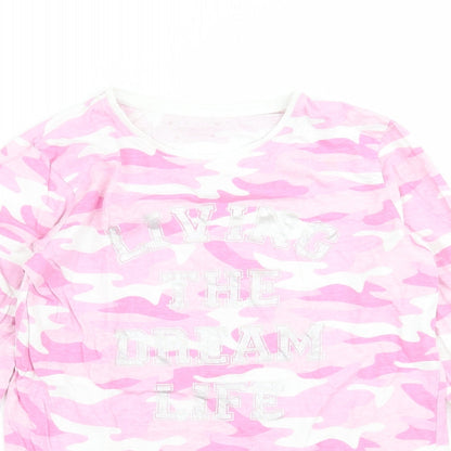 Primark Girls Pink Camouflage  Top Pyjama Top Size 13-14 Years  - dream life