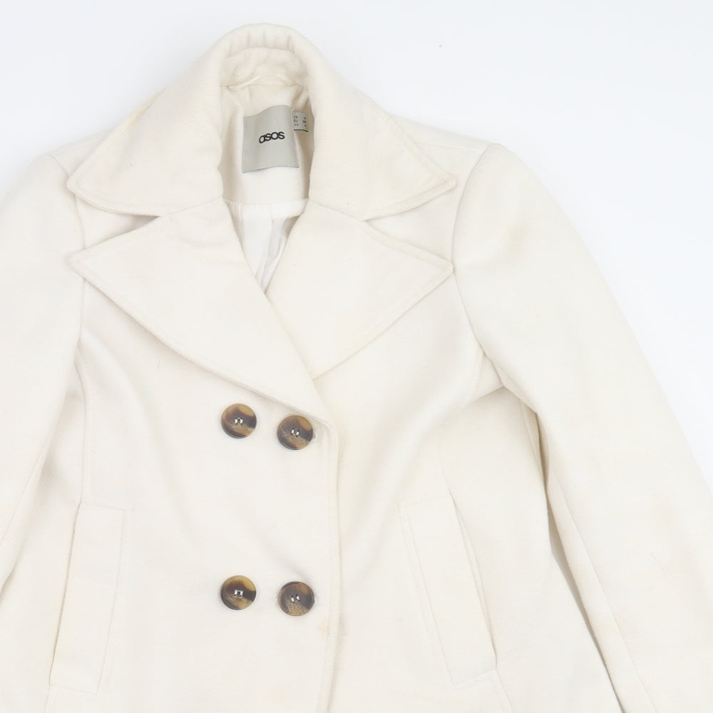 Womens UK Size 8 ASOS Ivory Pea Coat