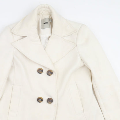 Womens UK Size 8 ASOS Ivory Pea Coat