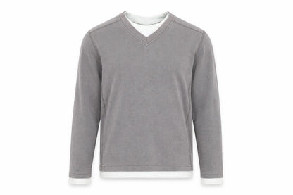 Front view of Simon Clark men’s grey jumper, size M