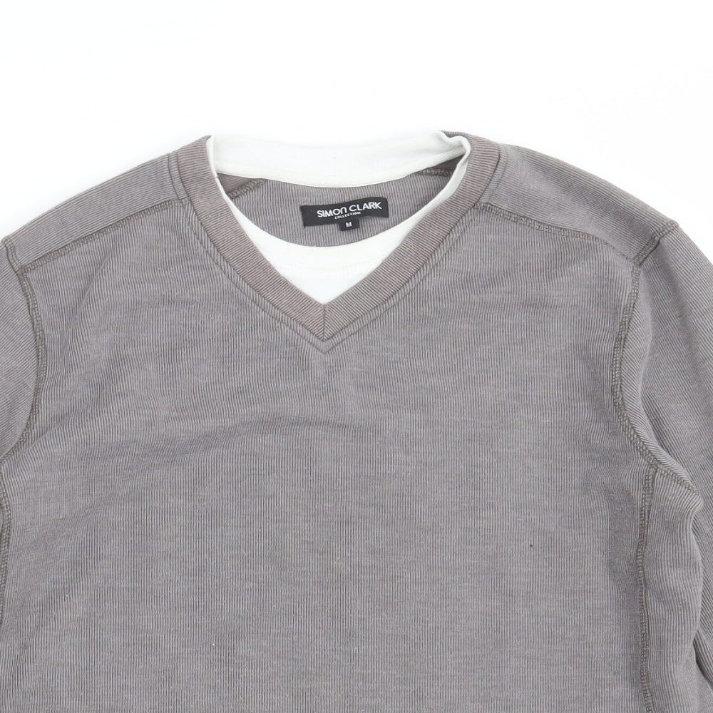 Simon Clark Mens Grey   Pullover Jumper Size M