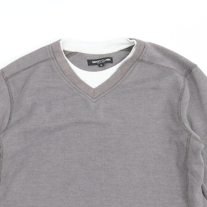 Simon Clark Mens Grey   Pullover Jumper Size M
