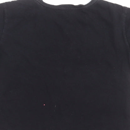 Brand and care label for New Look girls’ black basic t-shirt, size M, - sloth
