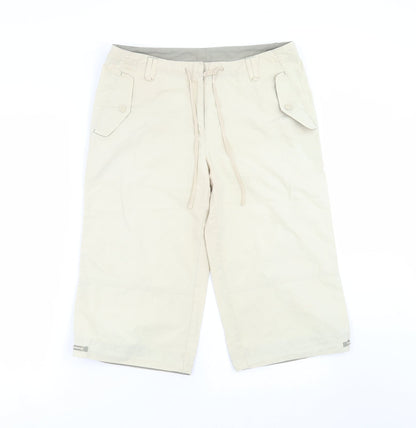 NEXT Womens Beige   Cropped Trousers Size 12  - 17 in inside leg