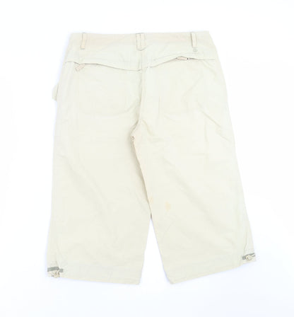 NEXT Womens Beige   Cropped Trousers Size 12  - 17 in inside leg