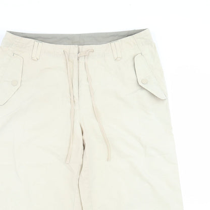 NEXT Womens Beige   Cropped Trousers Size 12  - 17 in inside leg