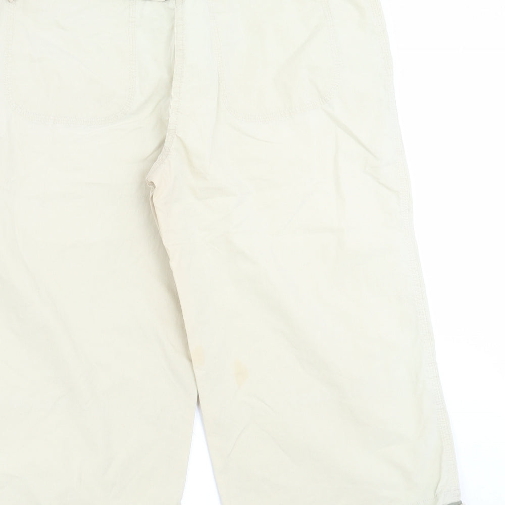 NEXT Womens Beige   Cropped Trousers Size 12  - 17 in inside leg