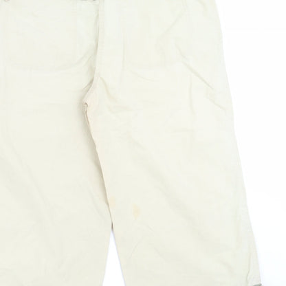 NEXT Womens Beige   Cropped Trousers Size 12  - 17 in inside leg