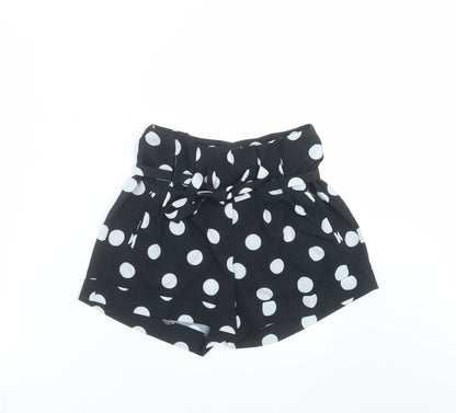 Select Womens Black Polka Dot  Hot Pants Shorts Size 6