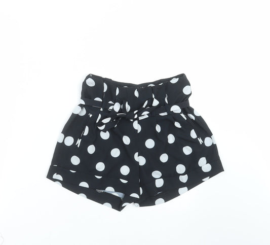 Select Womens Black Polka Dot  Hot Pants Shorts Size 6