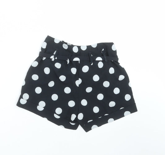 Select Womens Black Polka Dot  Hot Pants Shorts Size 6