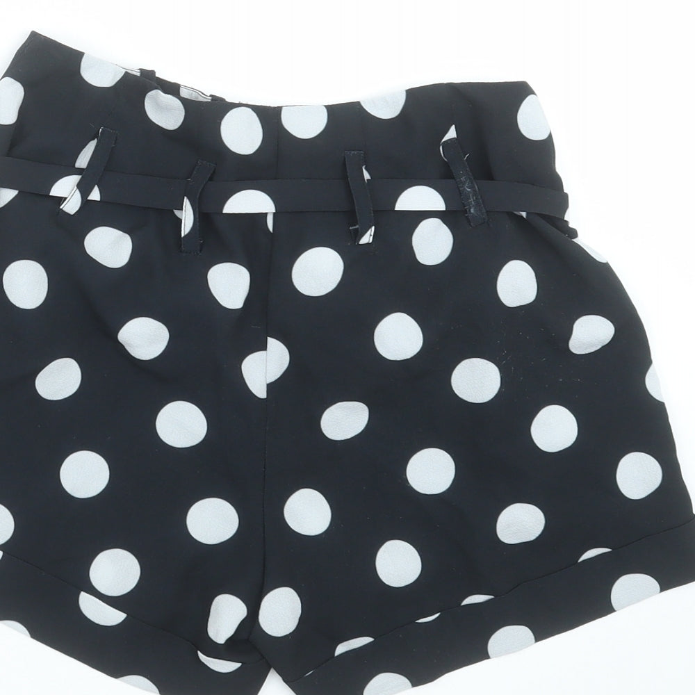 Select Womens Black Polka Dot  Hot Pants Shorts Size 6