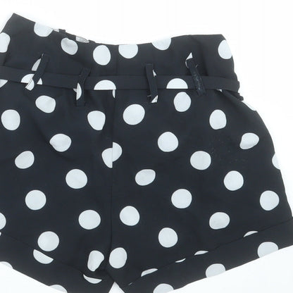 Select Womens Black Polka Dot  Hot Pants Shorts Size 6