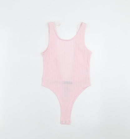 Select Womens Pink Striped  Bodysuit One-Piece Size XS