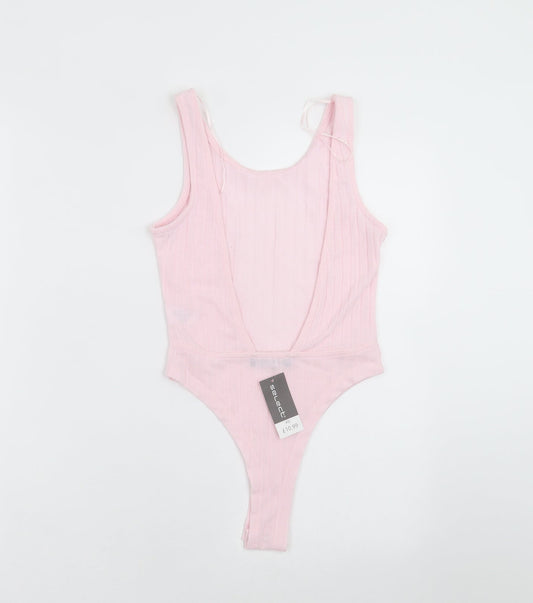 Select Womens Pink Striped  Bodysuit One-Piece Size XS