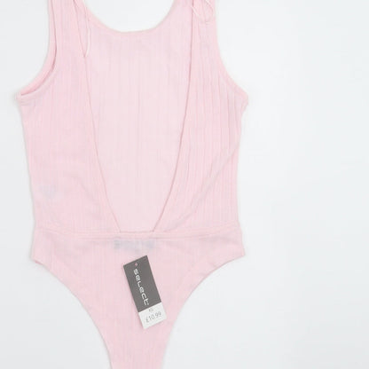 Select Womens Pink Striped  Bodysuit One-Piece Size XS