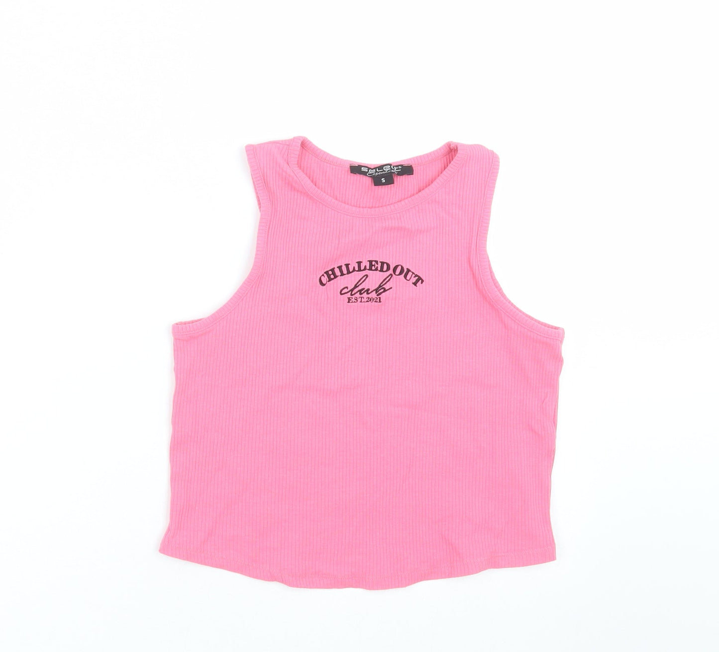 Womens UK Size S Select Pink Cropped T-Shirt