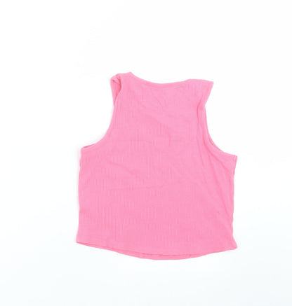 Womens UK Size S Select Pink Cropped T-Shirt