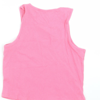 Womens UK Size S Select Pink Cropped T-Shirt