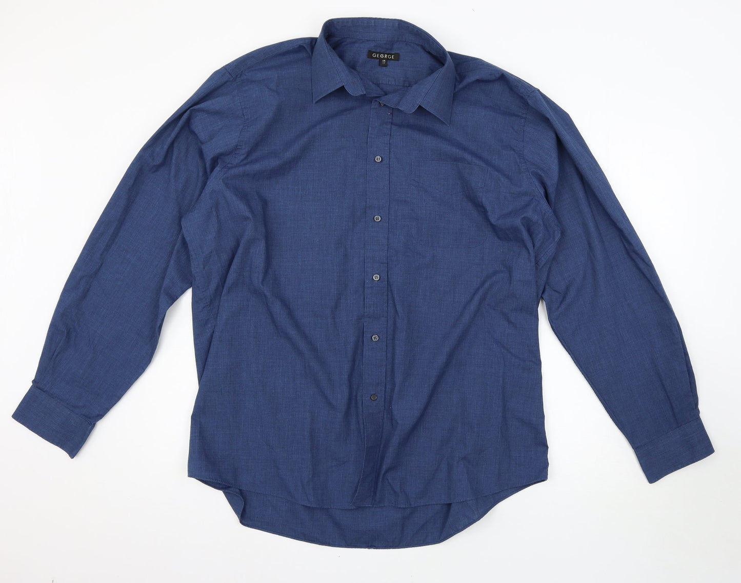 George Mens Blue    Button-Up Size 17