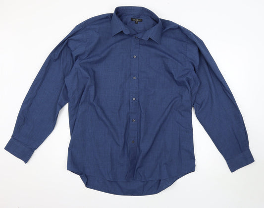George Mens Blue    Button-Up Size 17