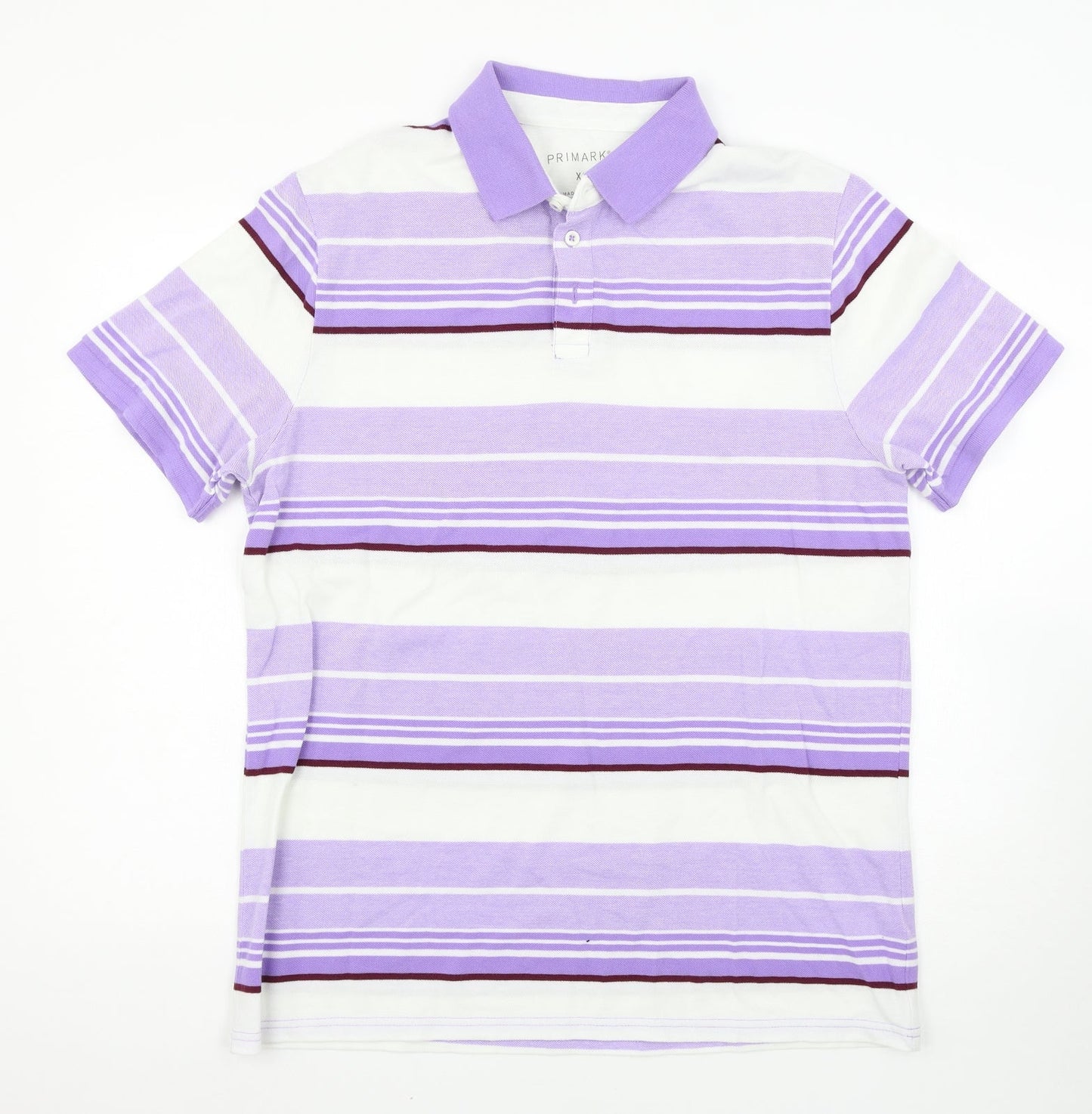 Primark Mens Purple Striped   Polo Size S