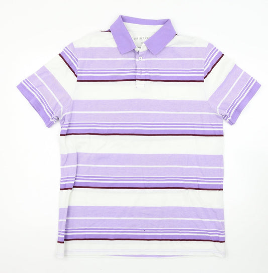 Primark Mens Purple Striped   Polo Size S