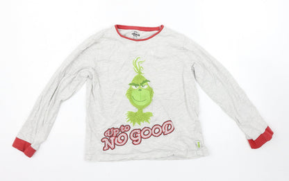 Primark Boys Grey Solid   Pyjama Top Size 9-10 Years