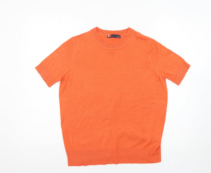 Womens UK Size 10 Preworn Orange Basic T-Shirt
