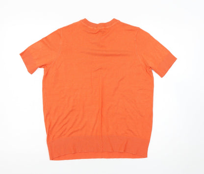 Womens UK Size 10 Preworn Orange Basic T-Shirt