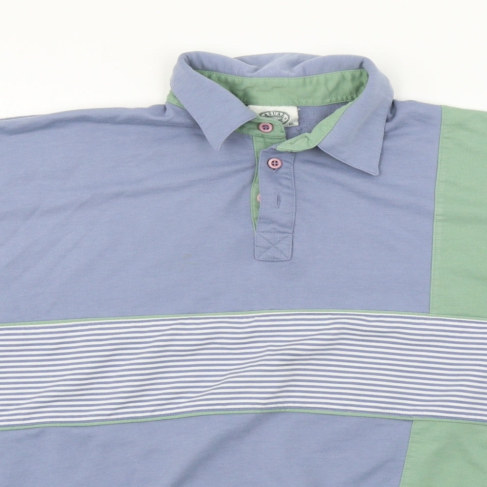 Casual Club Mens Multicoloured Striped   Polo Size XL