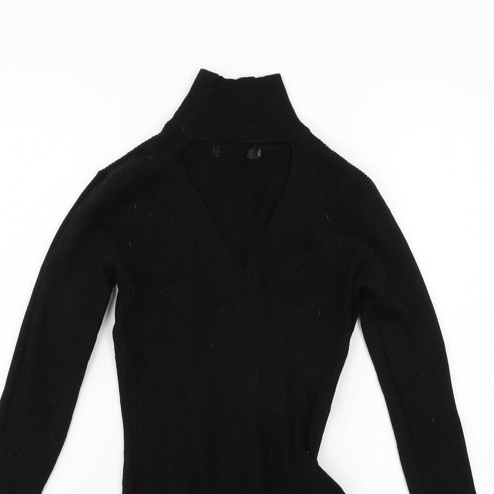 Womens UK Size L Preworn Black Pullover Jumper