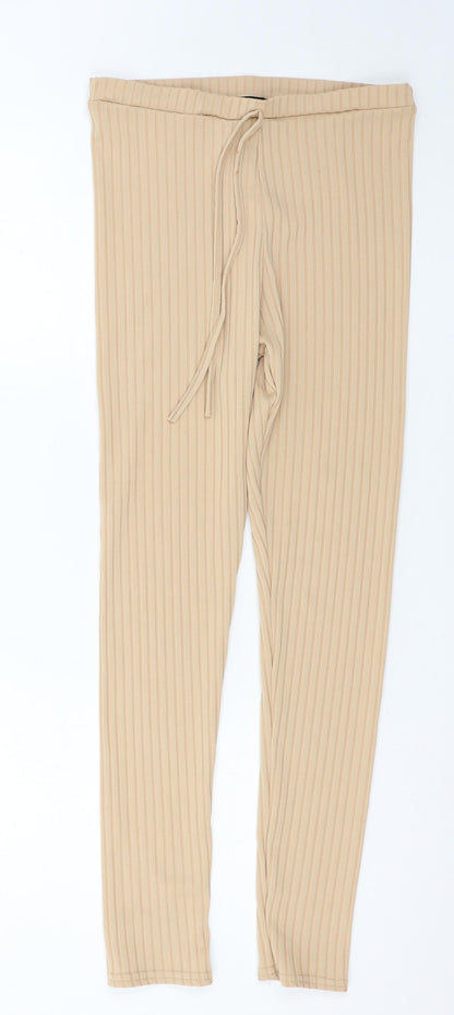 Womens UK Size 14 Nasty Gal Regular Fit Jogger Beige Trousers
