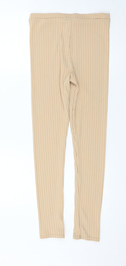 Womens UK Size 14 Nasty Gal Regular Fit Jogger Beige Trousers