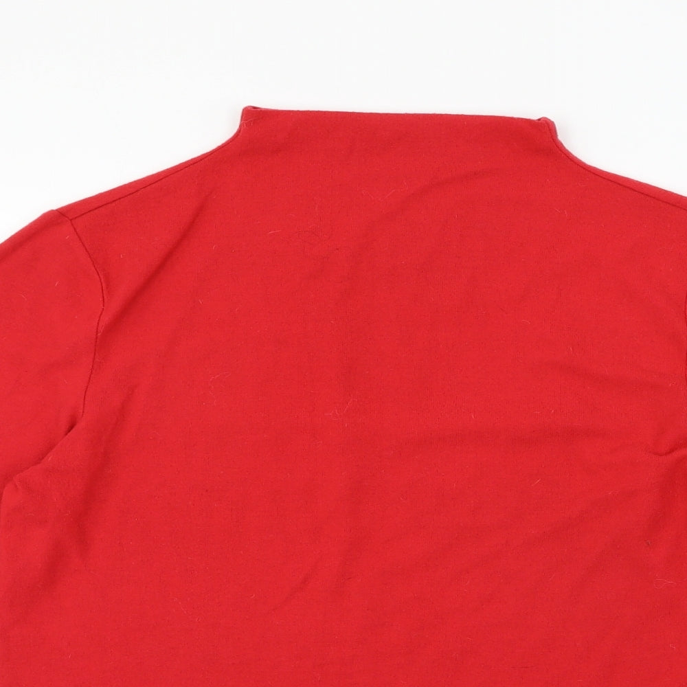 Close-up detail of Villa Clothing women’s red jumper, size S