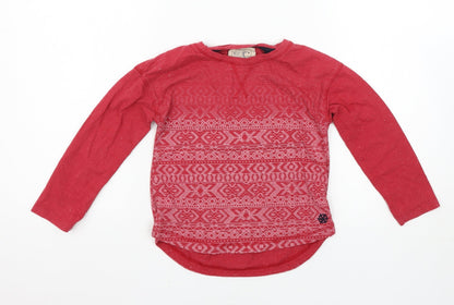 NEXT Girls Red Argyle/Diamond  Basic T-Shirt Size 5 Years