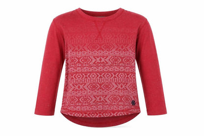 Front view of Next girls’ red argyle/diamond basic t-shirt, size 5, years