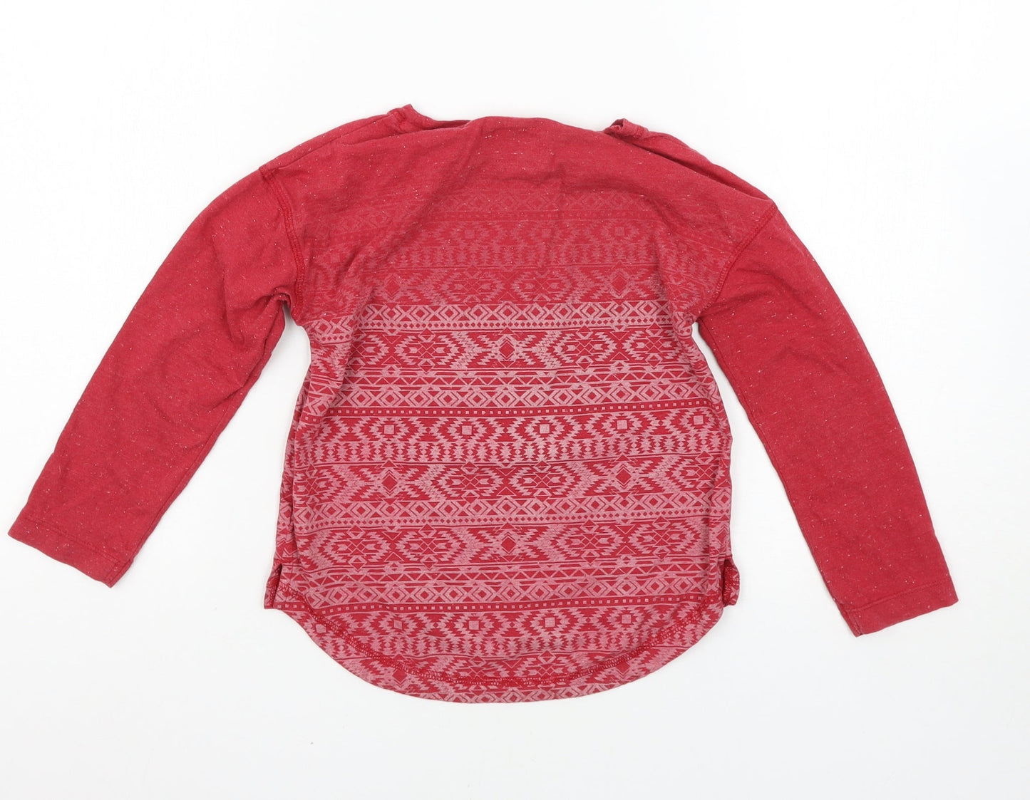 NEXT Girls Red Argyle/Diamond  Basic T-Shirt Size 5 Years